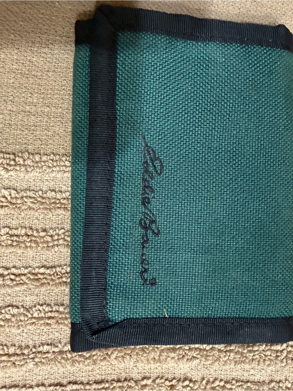 Eddie Bauer Green Canvas Wallet with Black Trim - Men's Accessory